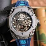 New Copy Hublot Big Bang Samuel Ross 44mm Microblasted Blue Watches QuickSwitch Band